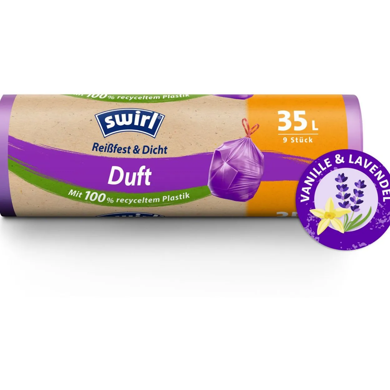 swirl Müllbeutel Reißfest & Dicht Duft 7241 35,0 l rot, 9 St.