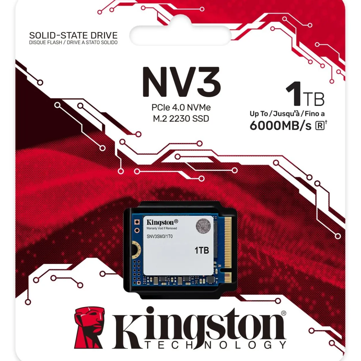 1TB Kingston NV3 M.2 2230 PCIe 4.0 x4 NVMe 3D NAND (SNV3SM3/1T0)
