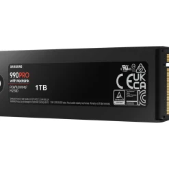 1TB Samsung 990 PRO with Heatsink M.2 2280 PCIe 4.0 x4 3D-NAND TLC (MZ-V9P1T0CW)