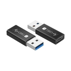 Techly Adapter USB-A M auf USB-C F USB 3.0 schwarz