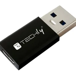 Techly Adapter USB-A M auf USB-C F USB 3.0 schwarz