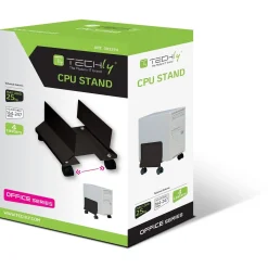 Techly CPU/PC Halterung mit Rollen, Metall, schwarz