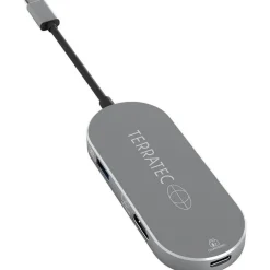 TERRATEC Aluminium USB Type-C Adapter mit USB-C PD HDMI 2x USB 3.0 Port Card Reader
