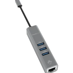 TERRATEC USB Type-C Adapter mit Giga-bit LAN USB 3.0 Hub