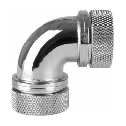 Thermaltake Pacific PETG Tube 90-Degree dual compression 16mm OD - Chrome