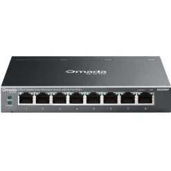TP-LINK Omada ES208GP 8-Port Gigabit Easy Managed Switch mit 8-Port-PoE+ Desktop wandmontierbar PoE+ (64 W) - managed