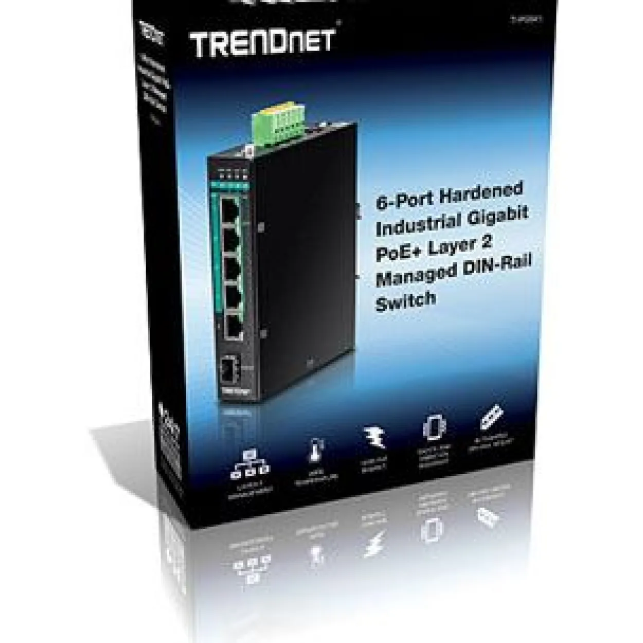TrendNet 6-port Indust. Gbit PoE+ DIN Rail metall Layer 2 120W