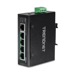 TrendNet 5-Port Industrial Fast Eth. PoE+ DIN-Rail Switch