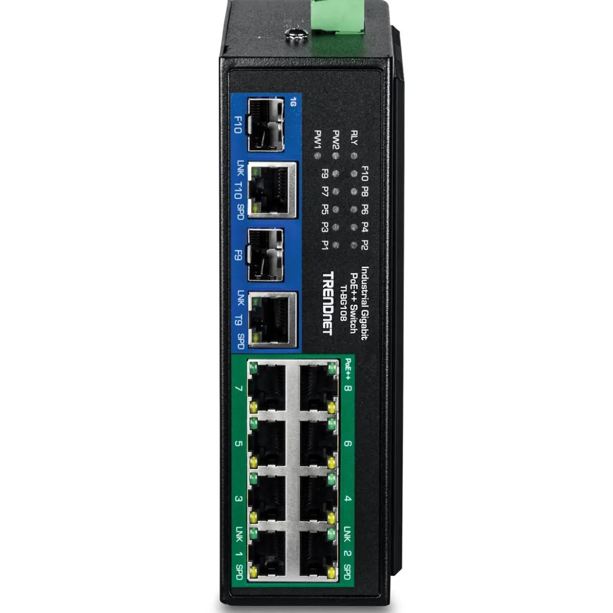 TrendNet 10-Port Industrial Gigabit 400W PoE++ DIN-Rail Swit