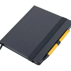 TROIKA Notizblock BLACK SLIMPAD A5 gelber Stift