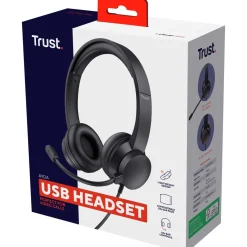 TRUST AYDA STEREO USB HEADSET 25088 Kabel schwarz On-Ear