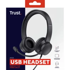 TRUST AYDA STEREO USB HEADSET 25088 Kabel schwarz On-Ear
