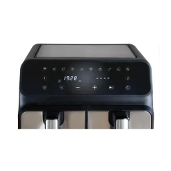 Unold Heißluftfritteuse 58685 Doppelkammer Twin Zone (schwarz/edelstahl, 1.700 Watt, 2 Körbe je 4 Liter)