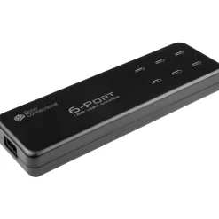 USB-Desktop-Schnellladestation Good Connections 120W, 6-Por (6x USB-C), PD 3.0, QC 4+, schwarz,