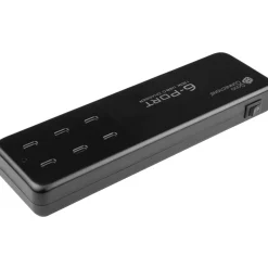 USB-Desktop-Schnellladestation Good Connections 120W, 6-Por (6x USB-C), PD 3.0, QC 4+, schwarz,