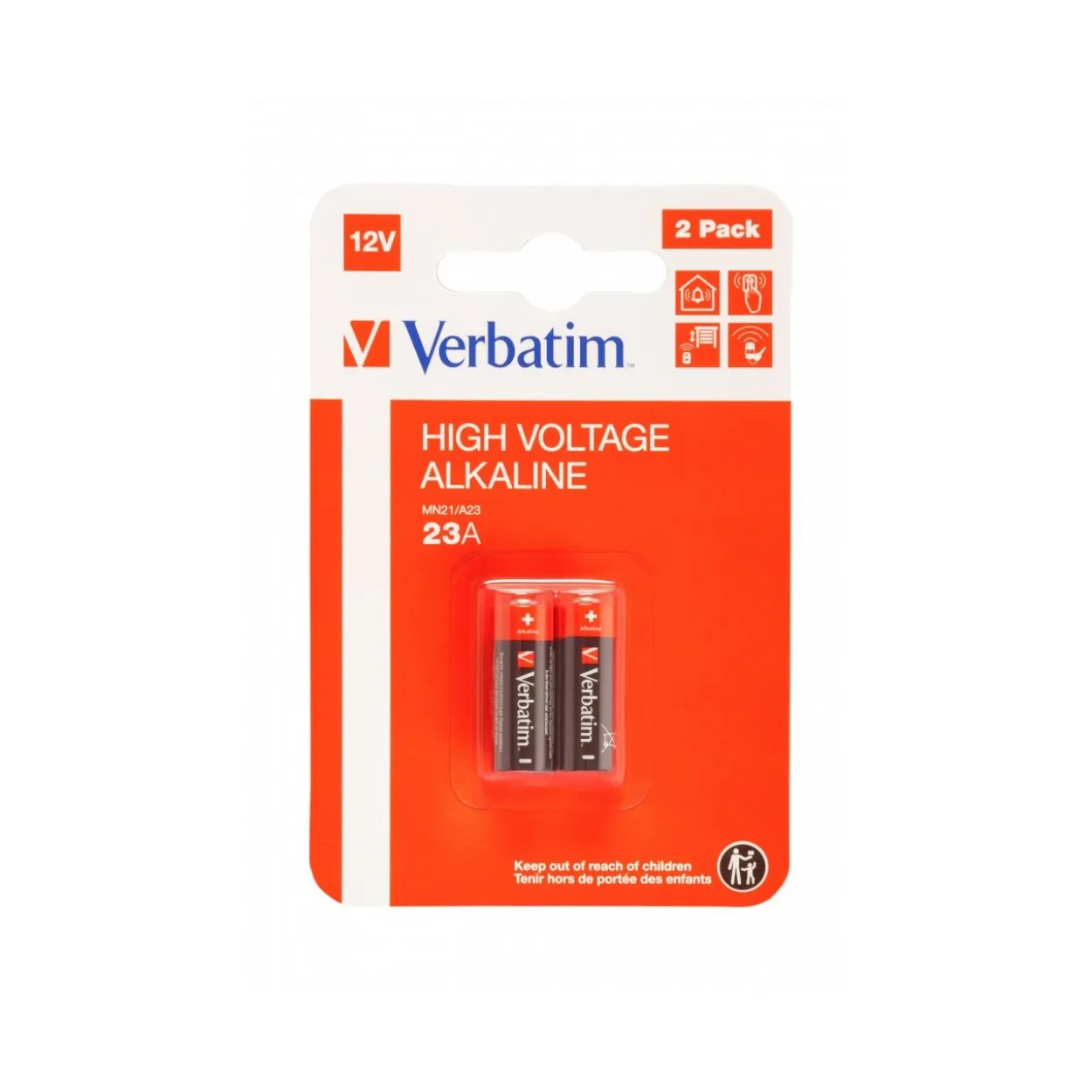 Verbatim ALKALINE BATTERY 12V 23A (MN21/A23) 2 PACK