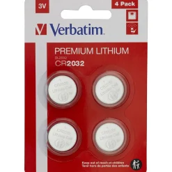 Verbatim Batterie Lithium, Knopfzelle, CR2032, 3V Retail Blister (4-Pack)