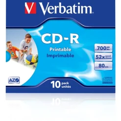 Verbatim CD-R 700 MB bedruckbar 10er Jewelcase (43325)