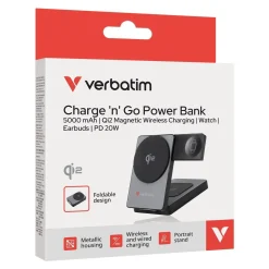 Verbatim Charge n Go Qi2 Power Bank 5000 mAh grey