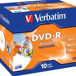 Verbatim DVD-R 4.7 GB bedruckbar 10er Jewelcase (43521)