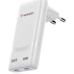 Verbatim Fold Go Charger 2 Port 65W USB-C white