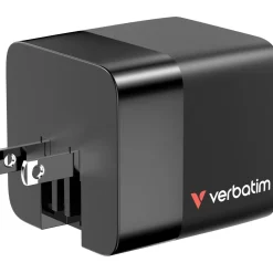 Verbatim Gan Charger 65W 2xUSB-C PD,1xUSB-A, retrac. Cable 32217