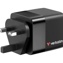 Verbatim Gan Charger 65W 2xUSB-C PD,1xUSB-A, retrac. Cable 32217