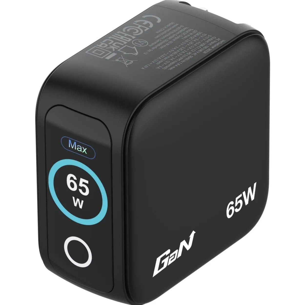 Verbatim Mini GaN Charger 3 Port 65W w Display (EU/UK/US)