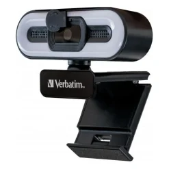 Verbatim Webcam AWC-02, Full HD 1080p, schwarz 2560x1440, 30 FPS, USB, Privacy Shutter, Light, Retail