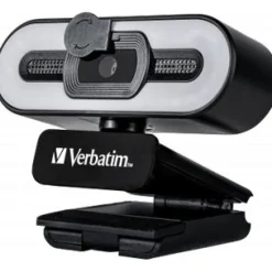 Verbatim Webcam AWC-02, Full HD 1080p, schwarz 2560x1440, 30 FPS, USB, Privacy Shutter, Light, Retail
