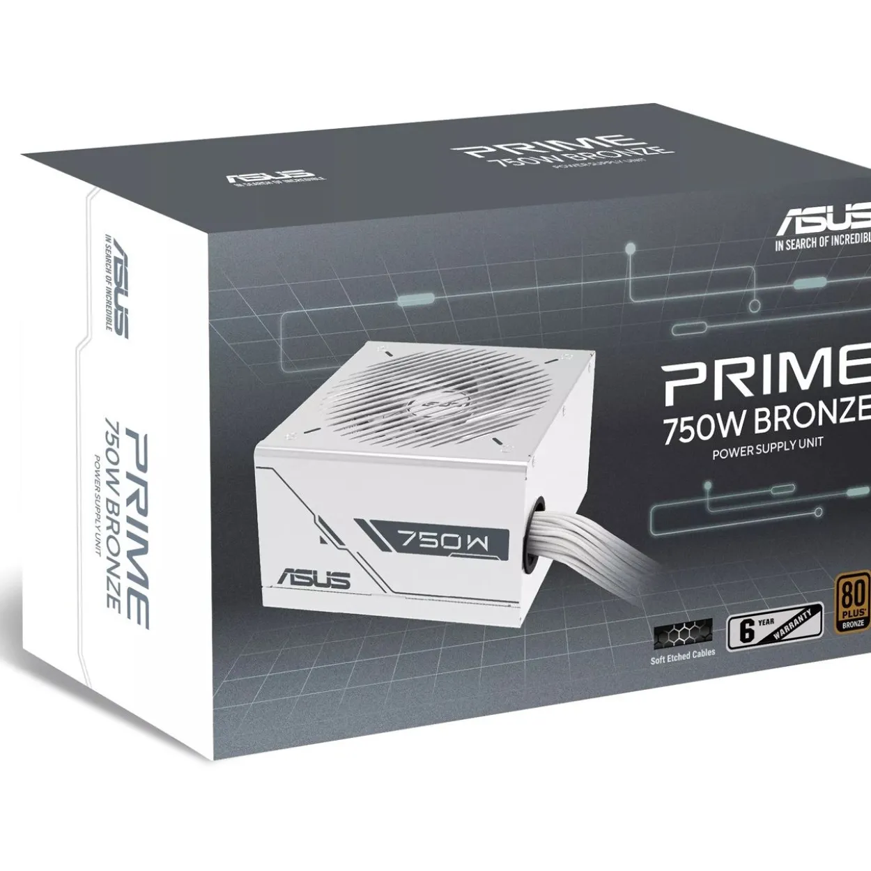 750 Watt Asus PRIME-750B-WHITE Non-Modular 80+ Bronze