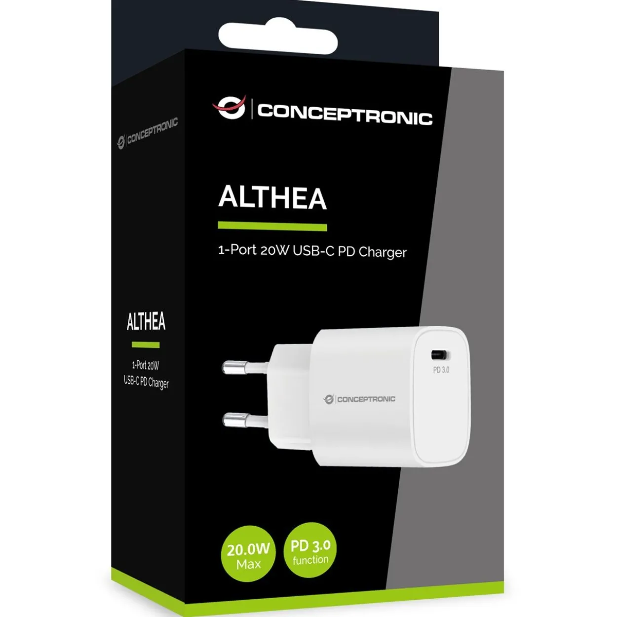 20 Watt Conceptronic Ladegerät 1Port 1xUSB-C Desk PD ws