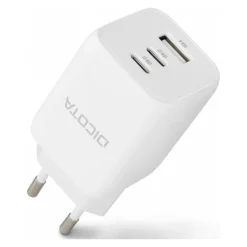 65 Watt Dicota Compact 3-Port GaN Wall Charger EU white