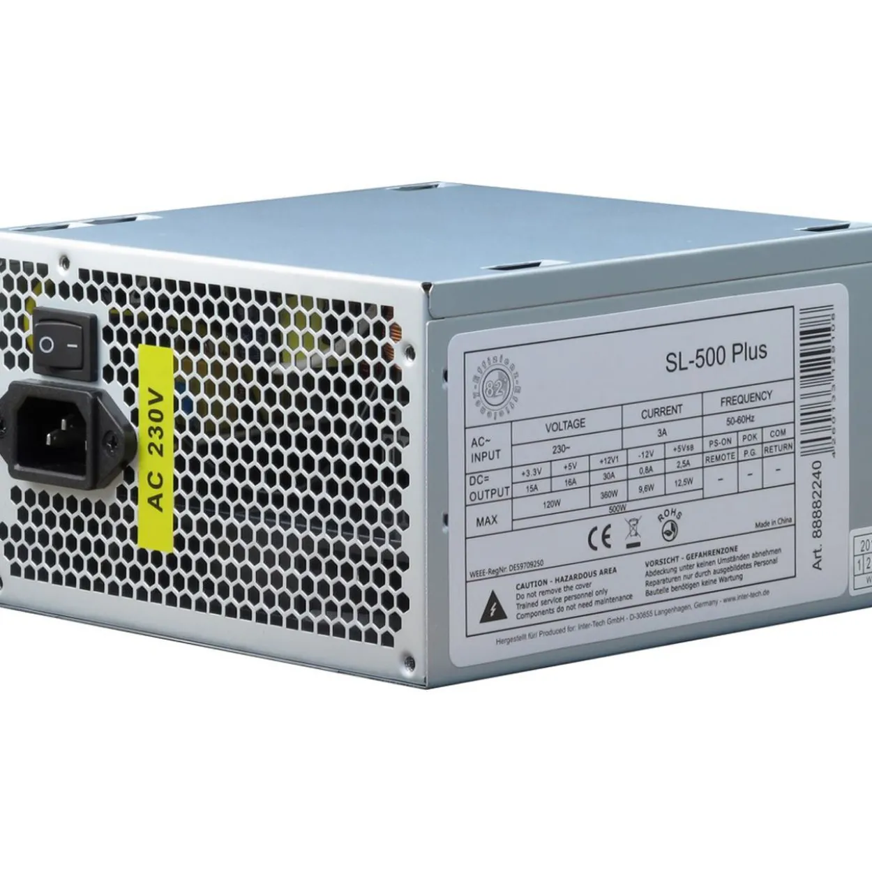 500 Watt Inter-Tech SL-500 Plus Non-Modular 80+