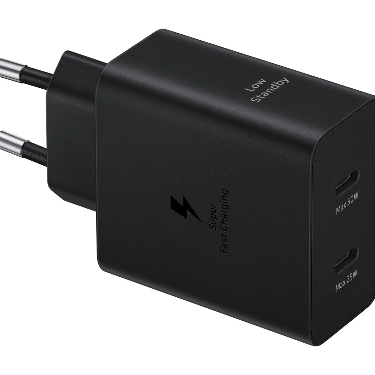 50 Watt Samsung Schnellladegerät 2xUSB-C +USB-C Kabel 1,8m schw