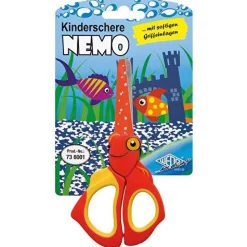 WEDO Kinderschere Bastelschere rund aus Edelstahl Rot/Gelb