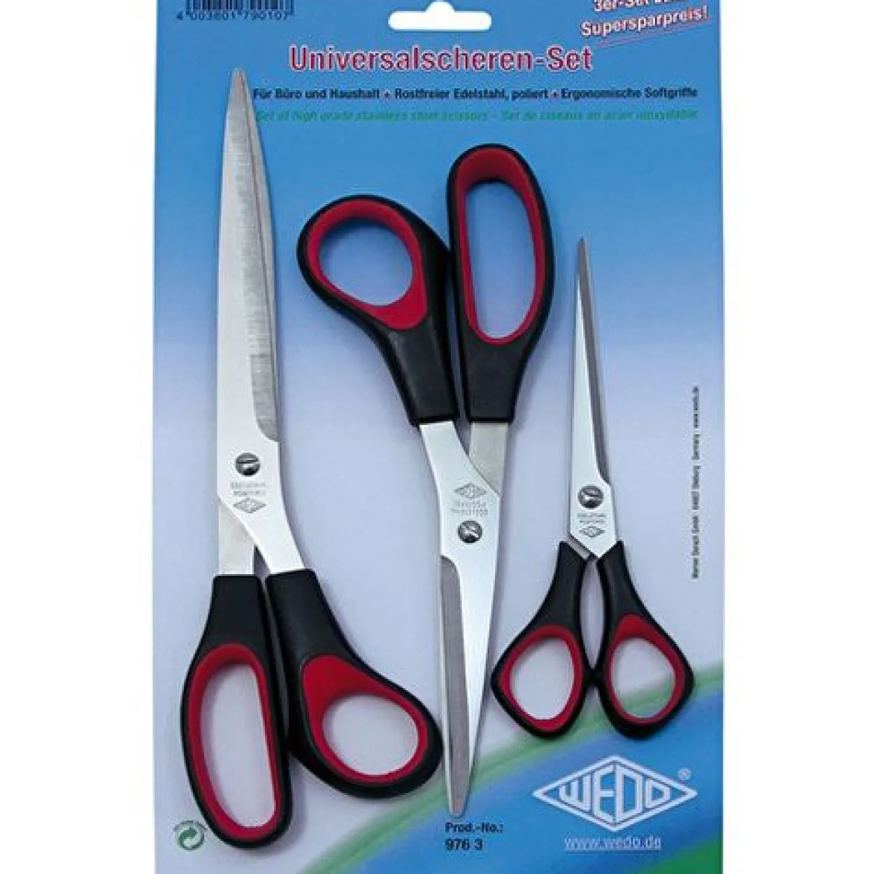 WEDO Universalscheren-Set, 3-teilig, Länge: 160/210/255 mm
