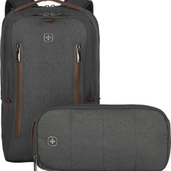 Wenger City Upgrade 16 Laptop Backpack w/ Cross Body Day Bag, grau