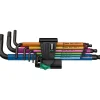 Wera 950/9 Hex-Plus Multicolour 1 Winkelschlüsselsatz, 9-teilig (mit Halteclip, BlackLaser-Oberfläche)