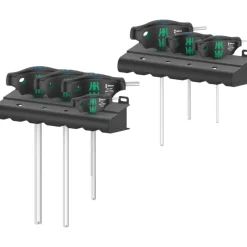 Wera 454/7 HF Set 1 Quergriff-Schraubendreher + Rack, 7-teilig (schwarz/grün, mit Haltefunktion)