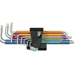 Wera Winkelschlüsselsatz 3950 SPKL/9 SM (Edelstahl, mit Halteclip)