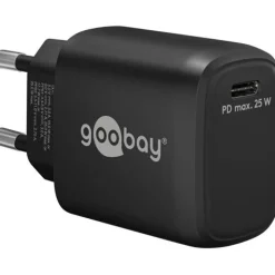25W Goobay USB-C PD GaN Schnellladegerät (schwarz, Power Delivery 3.0)