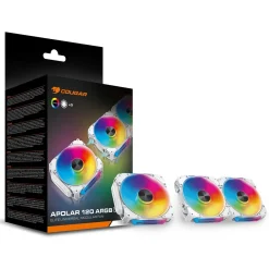 120x120x28mm Cougar Apolar 120 ARGB, Weiß, 3er-Pack