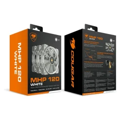 120x120x25mm Cougar MHP 120, Weiß 3er-Pack