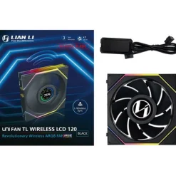 120x124x28mm Lian Li UNI FAN TL Wireless LCD Lüfter, ARGB, PWM - Reverse Blade, schwarz