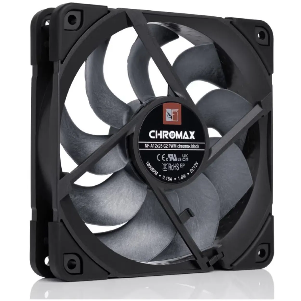120x120x25mm Noctua NF-A12x25 G2 PWM chromax.black (schwarz, PWM-Anschluss)