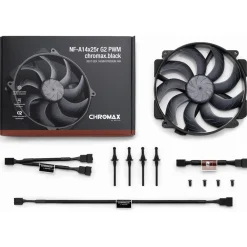 140x140x25mm Noctua NF-A14x25r G2 PWM chromax.black (schwarz)